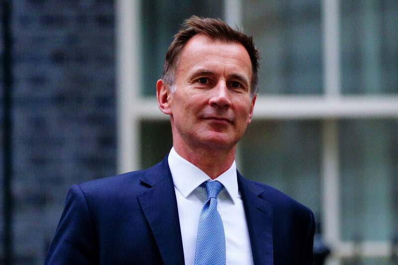 Jeremy Hunt leaves 10 Downing Street in London after he was appointed Chancellor of the Exchequer following the resignation of Kwasi Kwarteng.