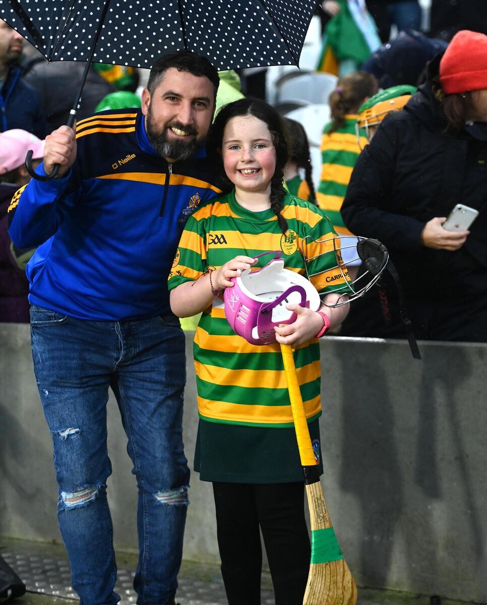  Barrs supporter Colin O’Callaghan with his daughter Hannah who played with The Rockies during the half-time games at the Co-Op Superstores Premier Senior Hurling Championship final. Picture: Larry Cummins