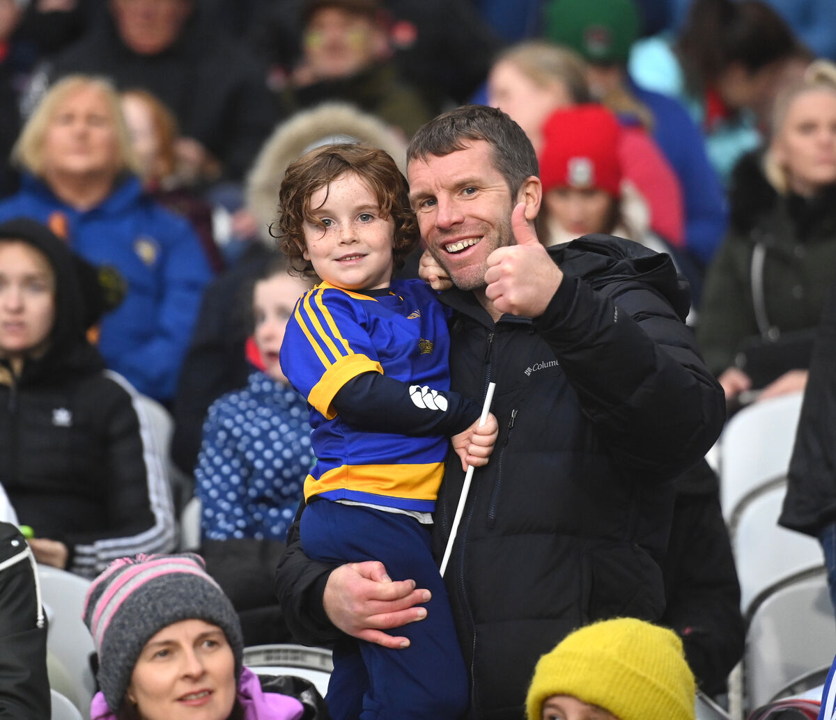  ‘Barr’s supporters Michael and Ruairi O’Brien are happy with the club's victory. Picture: Larry Cummins