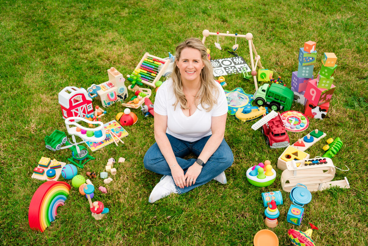 Jenel Sanders with some of the toys available from Clever Tots