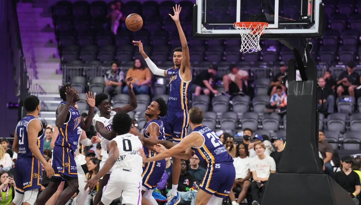 PHENOM: Victor Wembanyama #1 of Boulogne-Levallois Metropolitans 92 attempts to block a shot. (Photo by Chris Unger for The Washington Post via Getty Images) PHENOM: Victor Wembanyama #1 of Boulogne-Levallois Metropolitans 92 attempts to block a shot. (Photo by Chris Unger for The Washington Post via Getty Images)