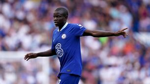 <p>BIG BLOW: N’Golo Kante has been ruled out for four months after having surgery on a hamstring injury. Pic: John Walton/PA</p>
