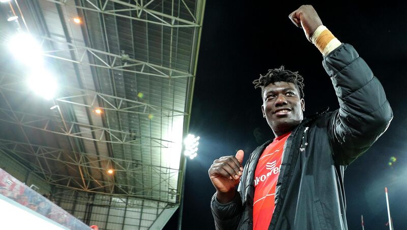 IMPRESIVE: Munster's Edwin Edogbo celebrates after making his first start for Munster. Picture: INPHO/Ben Brady IMPRESIVE: Munster's Edwin Edogbo celebrates after making his first start for Munster. Picture: INPHO/Ben Brady