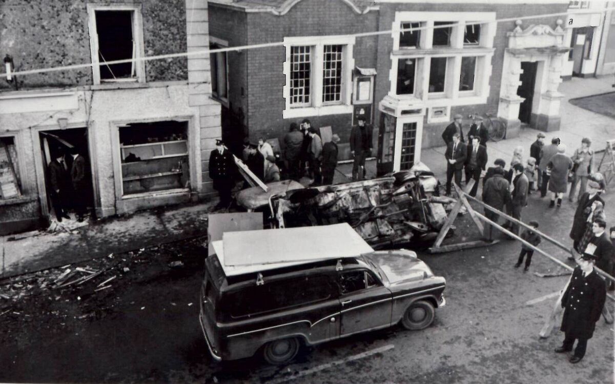 Main Street in Belturbet in the wake of the blast. Picture: Garda Info Main Street in Belturbet in the wake of the blast. Picture: Garda Info