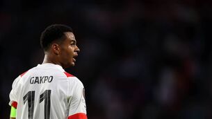 <p>DANGERMAN: Cody Gakpo of PSV Eindhoven. (Photo by Dean Mouhtaropoulos/Getty Images)</p>