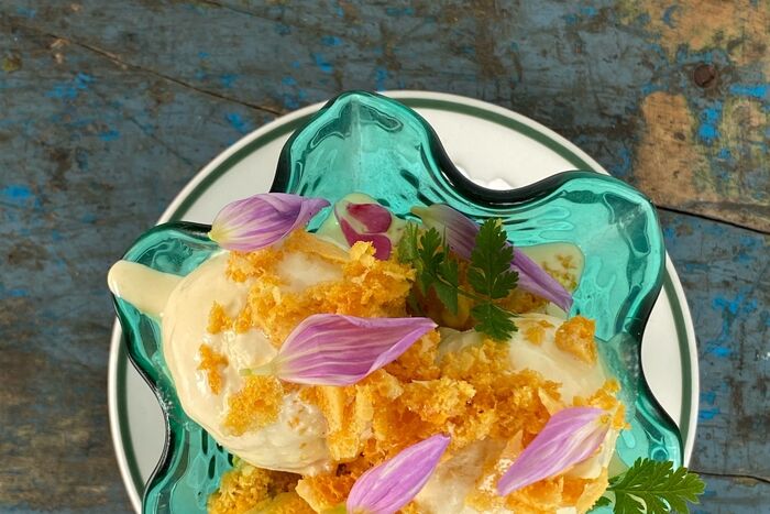 Ballymaloe Ginger Ice Cream with Honeycomb