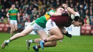 <p>KEEPING TABS: Slaughtneil's Shane McGuigan and Glen's Ethan Doherty. Pic: INPHO/Evan Logan</p>