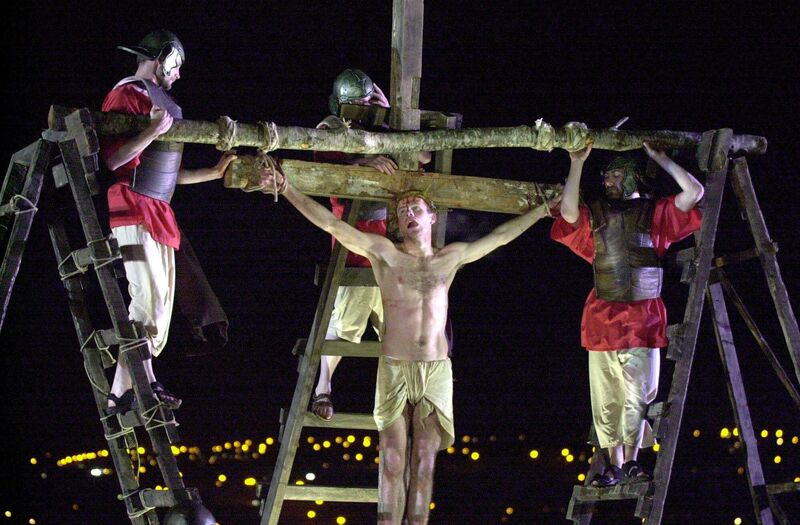 A scene from The Trial Of Jesus, on Patrick's Hill, Cork, in 2000. Picture: Michael Mac Sweeney/Provision A scene from The Trial Of Jesus, on Patrick's Hill, Cork, in 2000. Picture: Michael Mac Sweeney/Provision