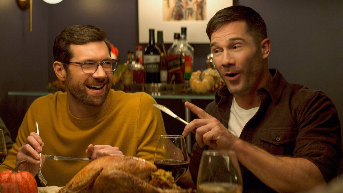 There are camp elements to Eichner’s performance in Bros. There are camp elements to Eichner’s performance in Bros.