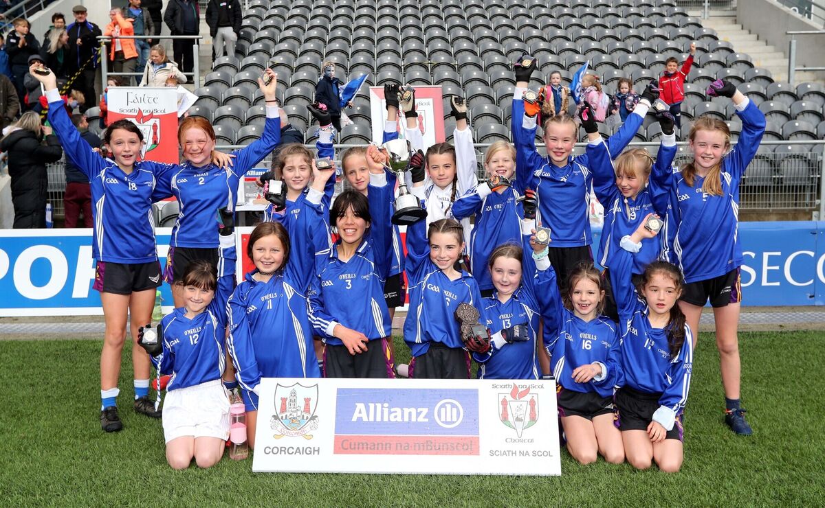  CHAMPIONS: Curraglass celebrate their win. Pic: Jim Coughlan.