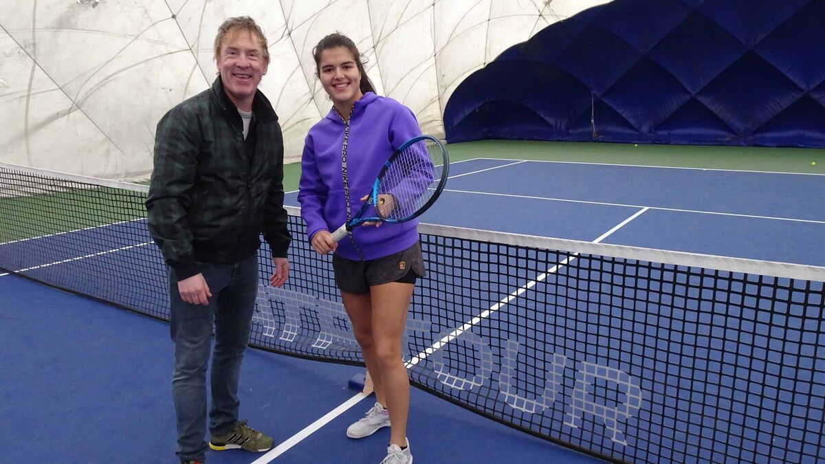 Hector at the Novak Centre in Serbia  with tennis player Andrea Mrvić. 