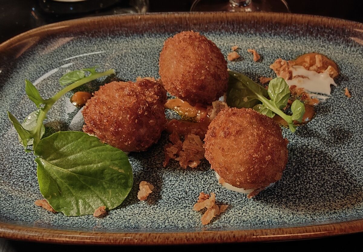 Crispy ham hock arancini croquettes