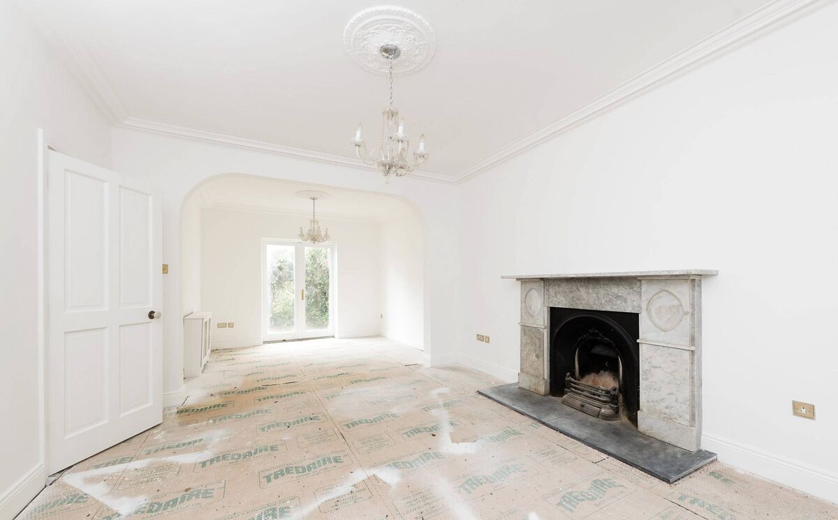Marble fireplace in main reception room