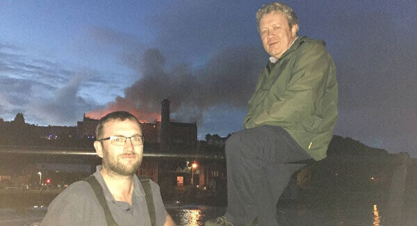Tomás Kavanagh, left, who was fishing on the Lee, and Patrick Long, who was working nearby , were the first to raise the alarm. Tomás Kavanagh, left, who was fishing on the Lee, and Patrick Long, who was working nearby , were the first to raise the alarm.