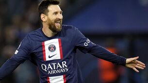 <p>PULLING THE STRINGS: PSG's Lionel Messi had a goal and an assist against Troyes. Pic: AP Photo/Christophe Ena</p>