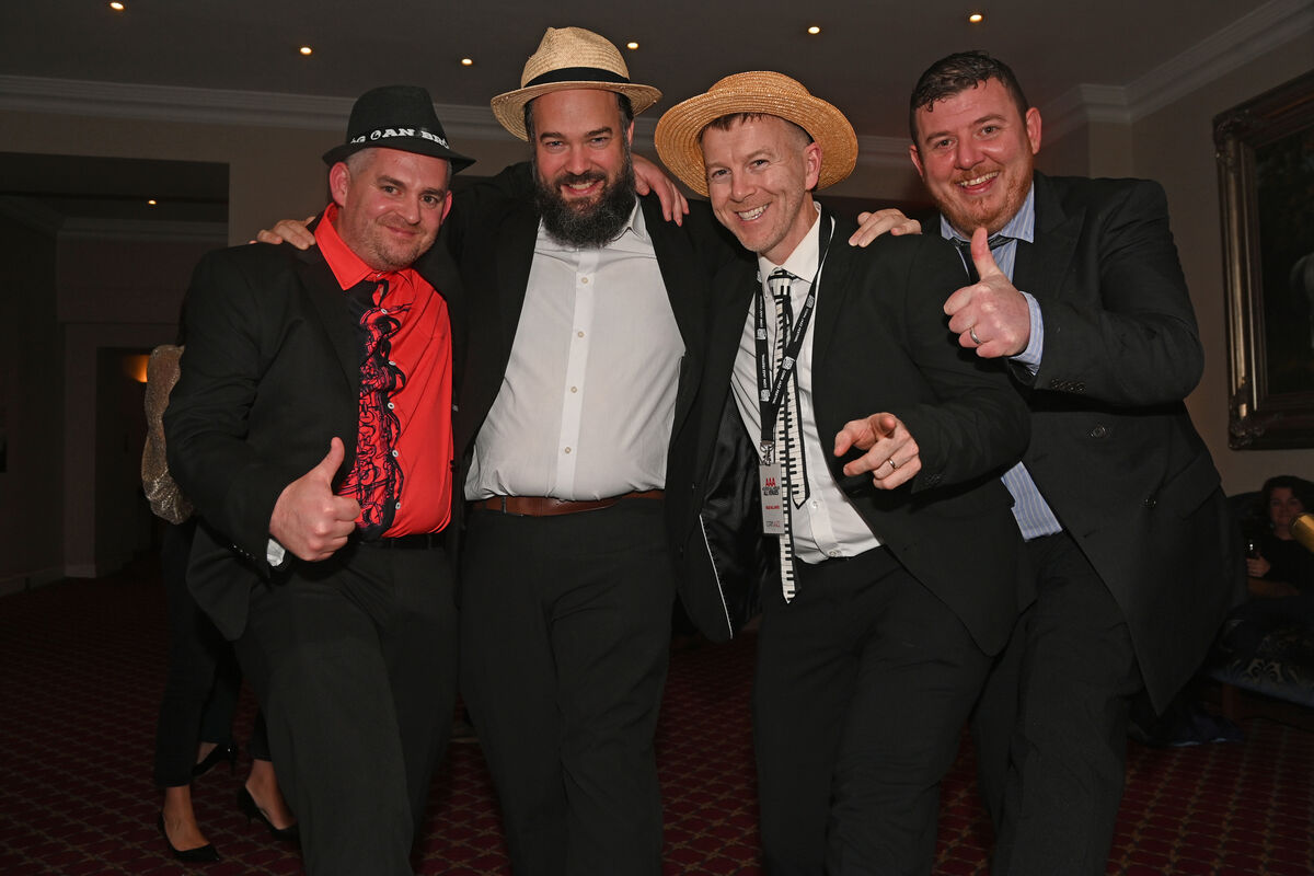 Sean Kelly, Adam Stiles, Padraig Speight and Stephen Scrub all from Montenotte at the Guinness Cork jazz festival club at the Metropole hotel. Picture: Eddie O'Hare