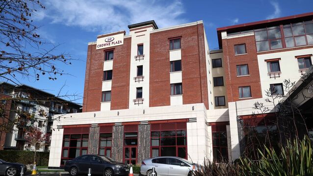 <p>The Crowne Plaza Hotel has been home to between 350 - 400 refugees, but the temporary accommodation contract with the hotel is due to end soon. Picture: Sam Boal/Rollingnews.ie</p>
