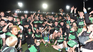 <p> 30th October 2022 Nemo Rangers players and supporters celebrate after defeating St. Finbarr's in the Bon Secours Cork County Premier Senior Football Championship final at at Pairc Ui Chaoimh . Picture; Eddie O'Hare</p>