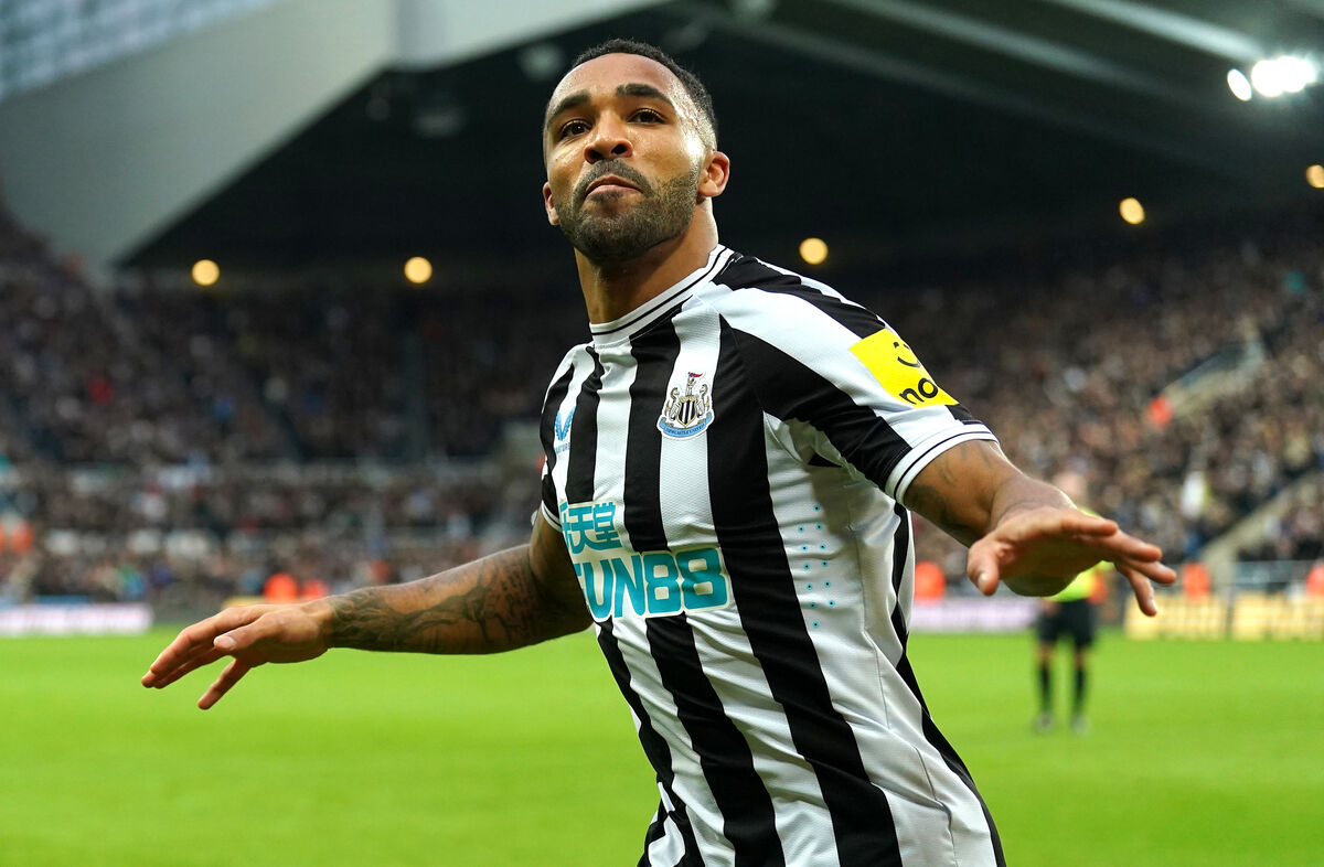 Newcastle United's Callum Wilson celebrates scoring their side's second goal.