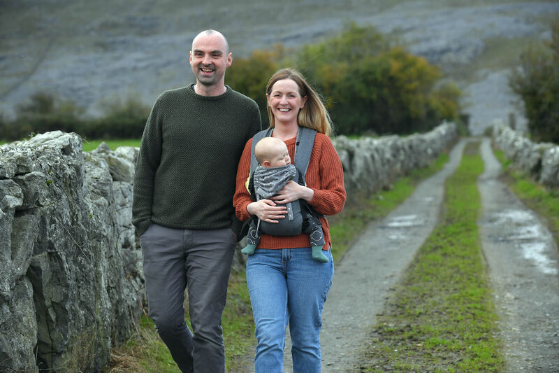 Babywearing has made not having practical family support nearby much less impactful for Emma and Richard. Picture: Ray Ryan Babywearing has made not having practical family support nearby much less impactful for Emma and Richard. Picture: Ray Ryan