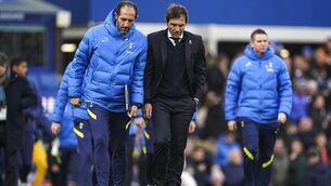<p>STEPPING UP: Cristian Stellini, left, was on pre-match media duties on Monday evening in place of Antonio Conte, right. Pic: Martin Rickett/PA</p>