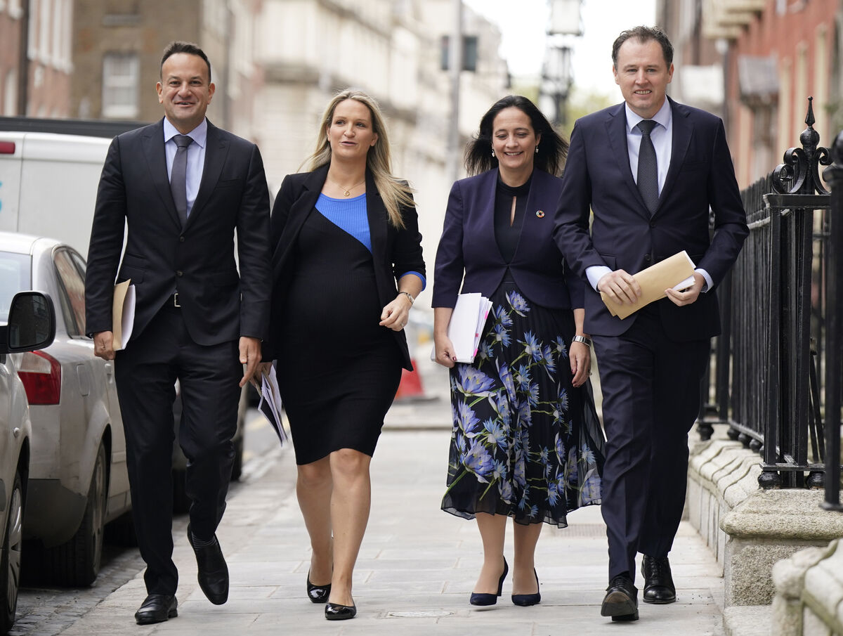 Tánaiste Leo Varadkar, Justice Minister Helen McEntee, Arts Minister Catherine Martin, and Agriculture Minister Charlie McConalogue arriving at the RHA Gallery in Dublin last Tuesday for their press conference to announce the changes to Ireland's licensing laws. Picture: Niall Carson Tánaiste Leo Varadkar, Justice Minister Helen McEntee, Arts Minister Catherine Martin, and Agriculture Minister Charlie McConalogue arriving at the RHA Gallery in Dublin last Tuesday for their press conference to announce the changes to Ireland's licensing laws. Picture: Niall Carson