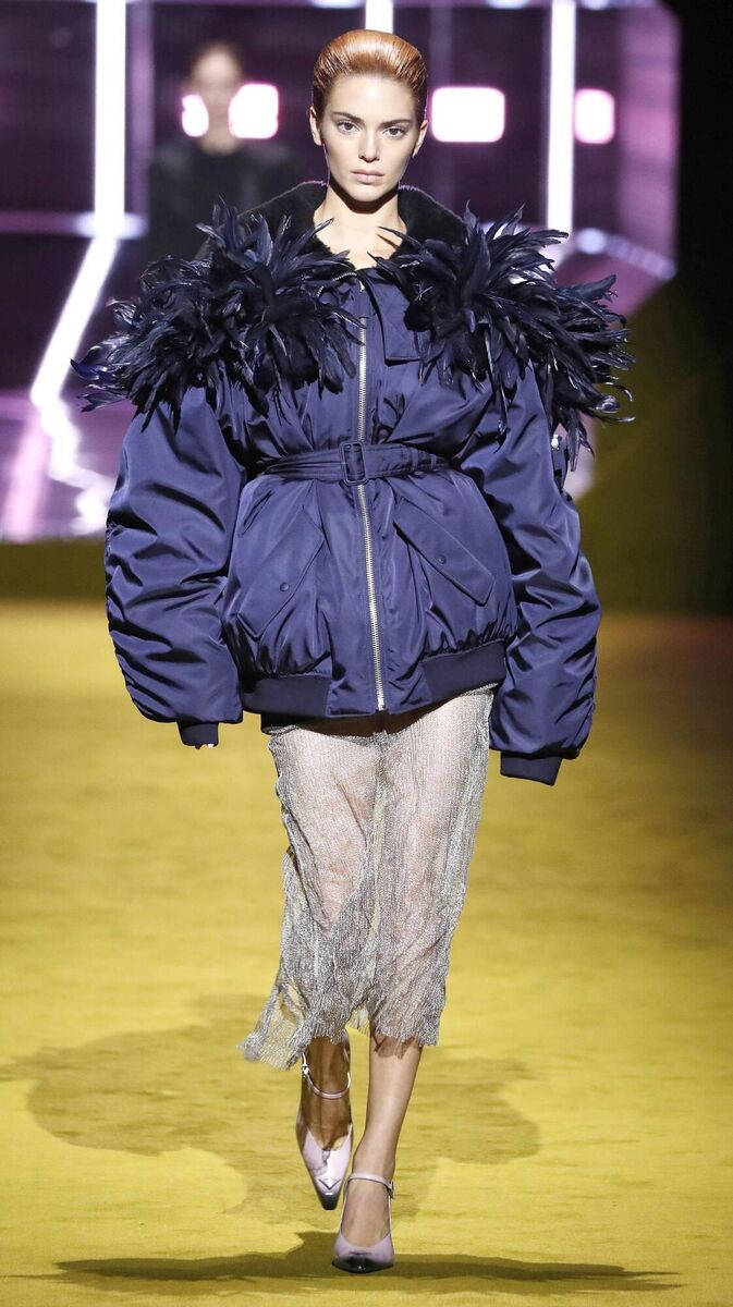 Kendall in Prada Coat available at Brown Thomas Kendall in Prada Coat available at Brown Thomas