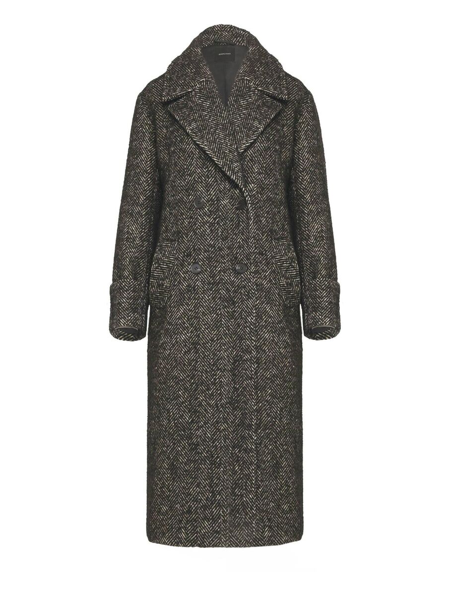 Charcoal Herringbone Relaxed Coat, €120, Oxendales Charcoal Herringbone Relaxed Coat, €120, Oxendales