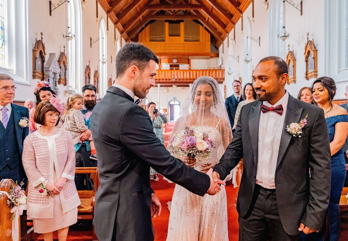 Bhumika Gupta and Fergal McGovern with Anil Kumar Gupta. Pictures: Hugh Noonan 