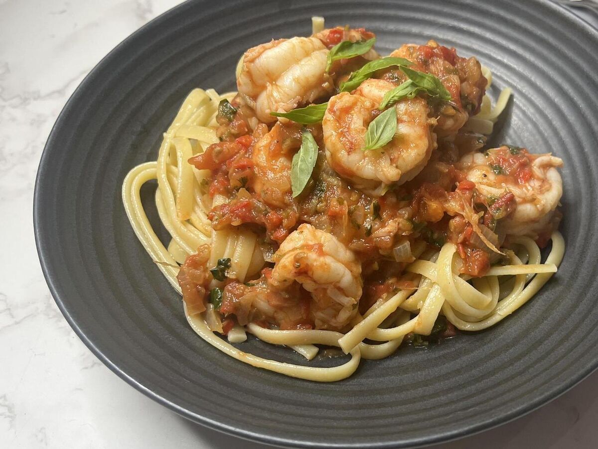 Colm O'Gorman's delicious linguine with king prawns, tomato and chilli