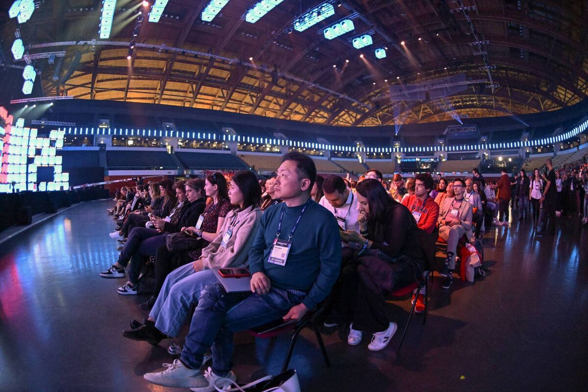 Attendees at Centre Stage, Altice Arena, during the second day of 2022 Web Summit on Wednesday. Picture: Horacio Villalobos#Corbis/Getty Images)