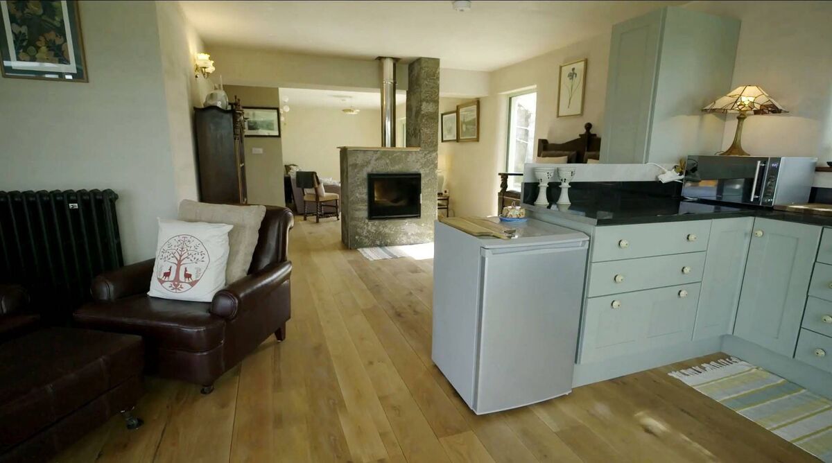 The kitchen/living room. Picture: RTE The kitchen/living room. Picture: RTE