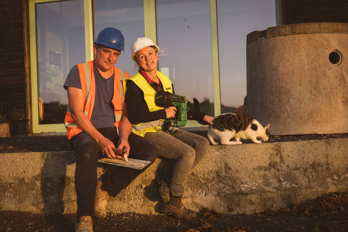 Esther Foreman and Damian McDonald during the build. Esther Foreman and Damian McDonald during the build.