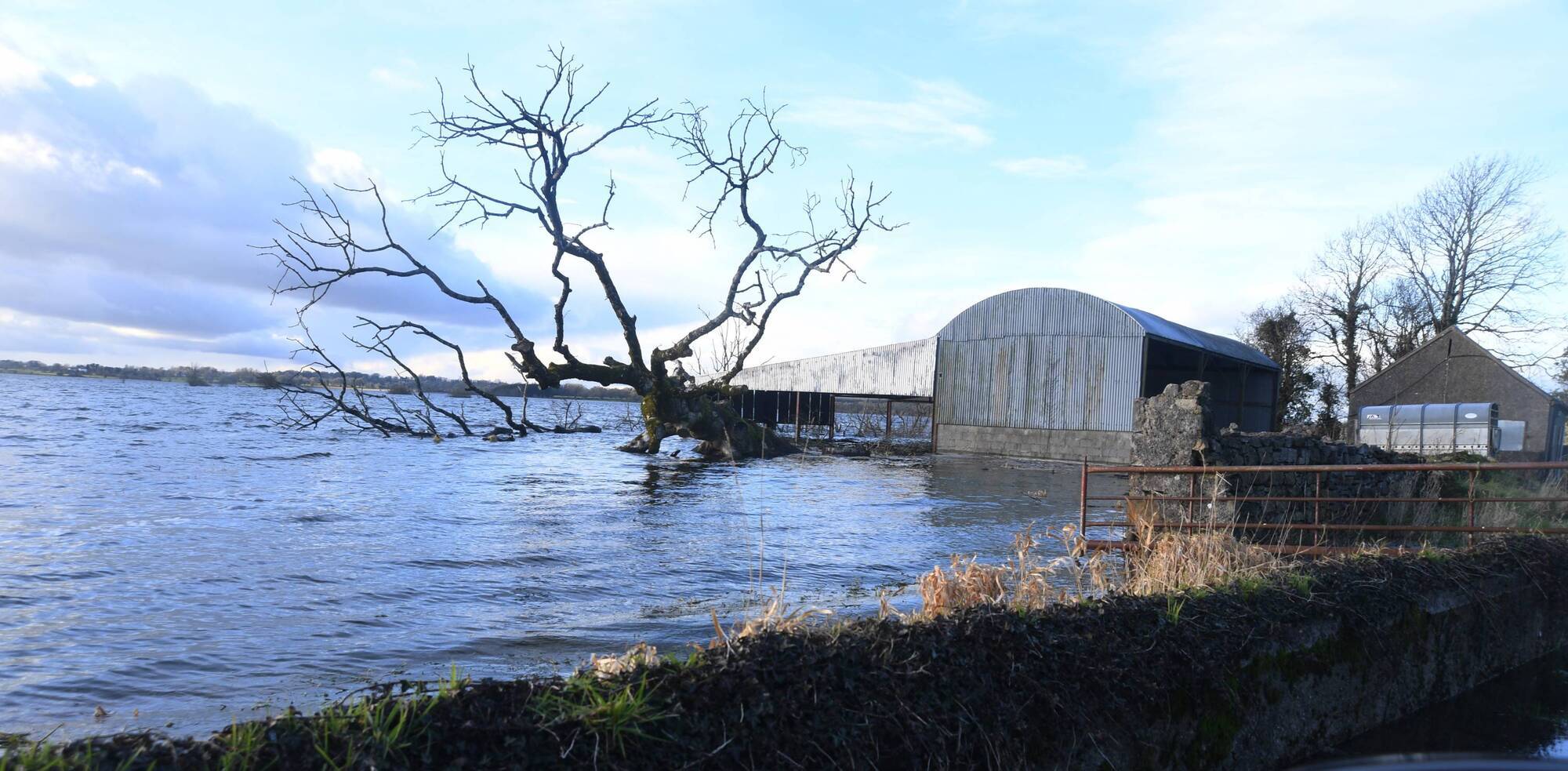 The extent of the flooding at Lough Funshinagh in South Roscommon. Picture: Gerard O'Loughlin