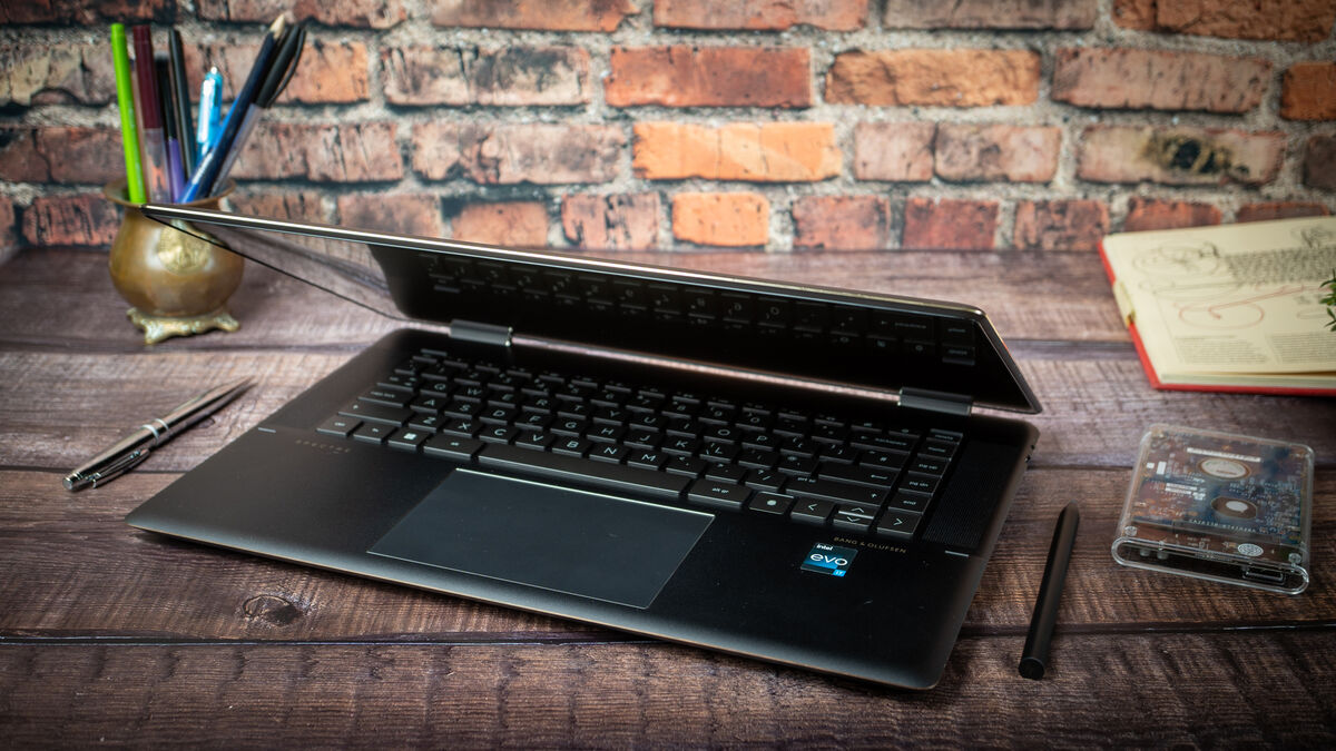 HP Spectre x360 16 features up-firing stereo speakers. Picture: Noel Campion. HP Spectre x360 16 features up-firing stereo speakers. Picture: Noel Campion.