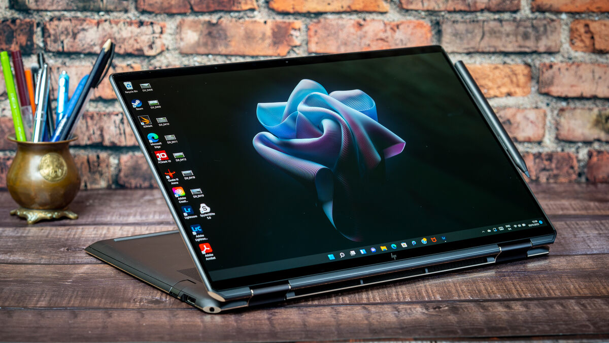 HP Spectre x360 16 can convert into tablet mode. Picture: Noel Campion. HP Spectre x360 16 can convert into tablet mode. Picture: Noel Campion.