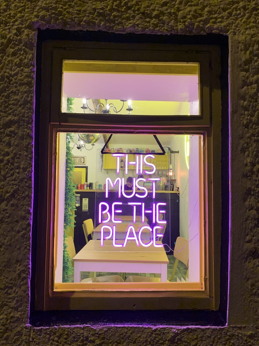 The window of Yay! Burger, Ballydehob