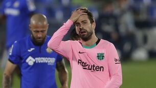 <p>GOODBYE TO ALL THAT: Barcelona's Gerard Pique is hanging up his boots at 35. Pic: AP Photo/Manu Fernandez</p>