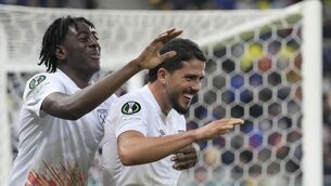 <p>HAPPY HAMMERS: West Ham's Pablo Fornals, right, celebrates after scoring his side's third goal during the Europa Conference League, group B, soccer match between FCSB and West Ham United at the National Arena stadium in Bucharest, Romania, Thursday, Nov. 3, 2022. Pic: AP Photo/Andreea Alexandru)</p>