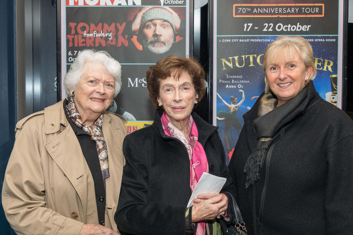  Barbara Shearer, Claire Curran and Jackie Curran at the Cork City Ballet production on Thursday night