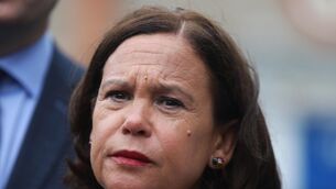 <p>Sinn Fein president and party leader Mary Lou McDonald talking to the media before the start of their Ard Fheis at Shelbourne Hall Dublin. Photo: Leah Farrell/RollingNews.ie</p>