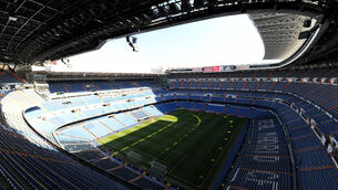 <p>REVIVE: A general view of the Santiago Bernabeu. Pic: PA</p>