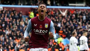 <p>CLINCHER: Aston Villa's Jacob Ramsey celebrates scoring their side's third goal of the game during the Premier League match at Villa Park, Birmingham. Pic: Barrington Coombs/PA Wire</p>