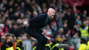 <p>NOT PLEASED: Manchester United manager Erik ten Hag. Pic: David Davies/PA Wire.</p>