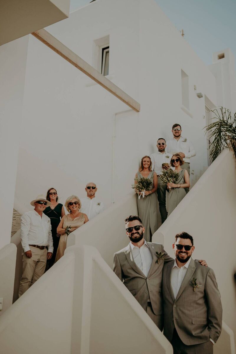 James Mitchell and Seán MacGabhann with their parents and wedding party James Mitchell and Seán MacGabhann with their parents and wedding party