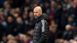 Erik ten Hag was unimpressed by Manchester United’s display at Aston Villa (Barrington Coombs/PA)