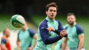 <p>ELEVEN INTO TEN: Joey Carbery during the Ireland Rugby captain's run at Aviva Stadium in Dublin. Pic: Brendan Moran/Sportsfile</p>