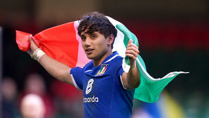 <p>MAN AT WORK: Ange Capuozzo scored two tries as Italy secured an historic win against Australia. Picture: Mike Egerton/PA</p>