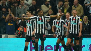 <p>NO ORDINARY JOE: Newcastle United's Joe Willock (front left) celebrates scoring their side's winners against Chelsea. Picture: Owen Humphreys/PA Wire.</p>