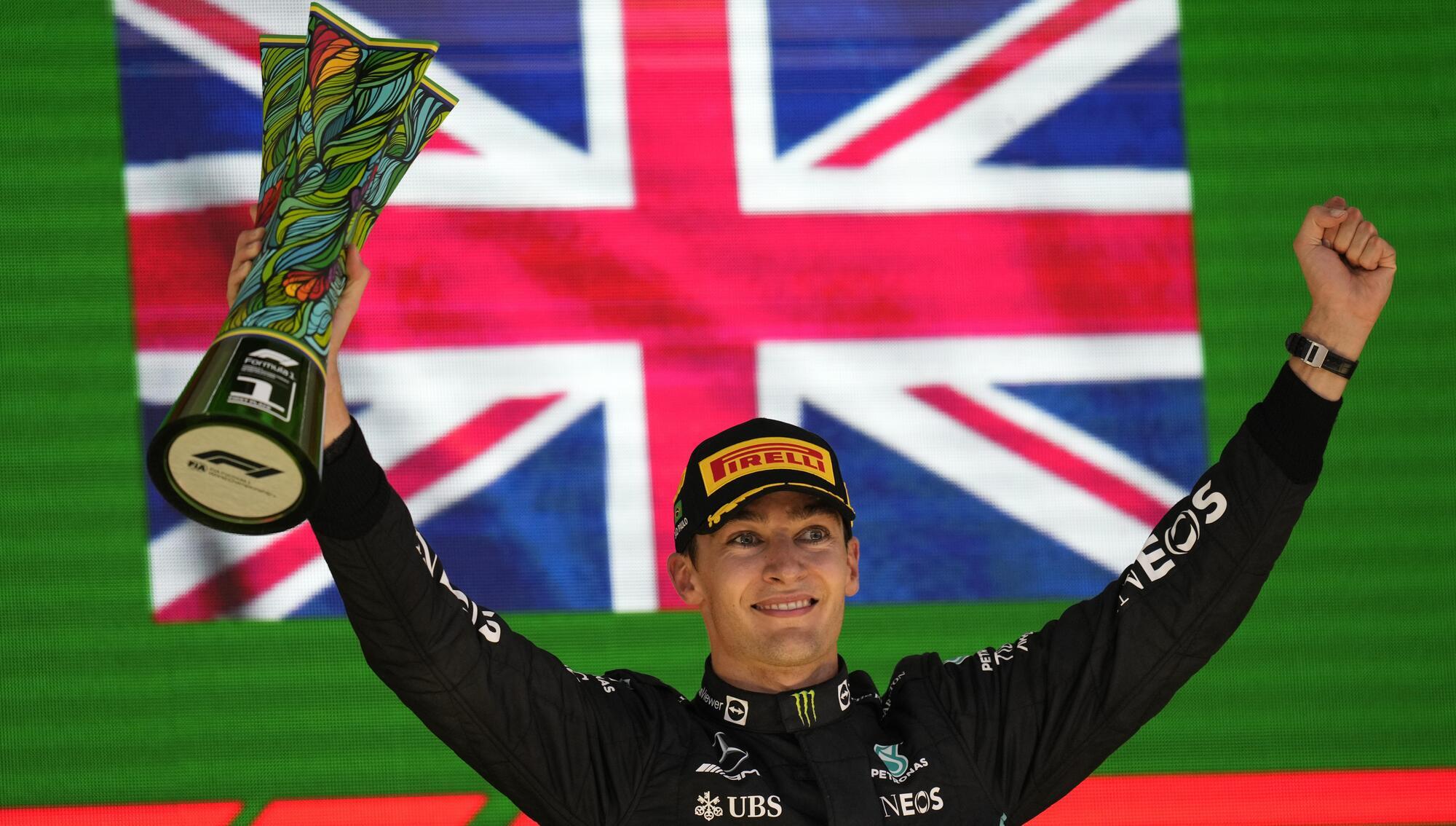 Emotional George Russell ‘speechless’ after maiden grand prix triumph in Brazil